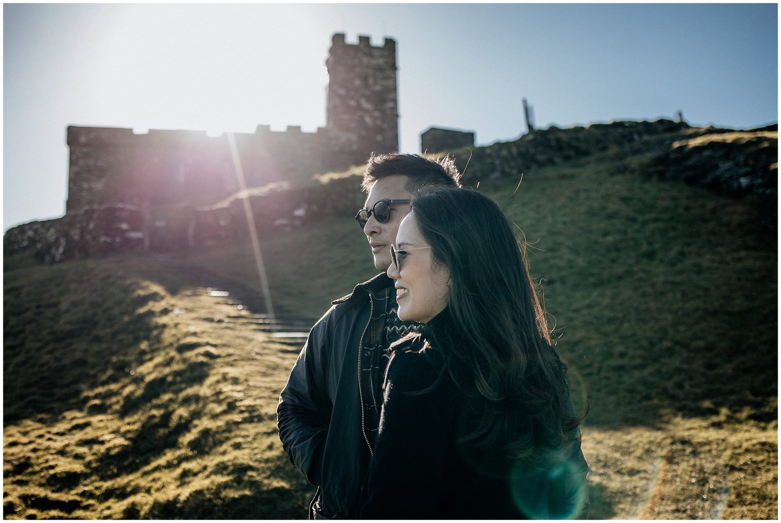 couple, brentor church, sunshine